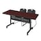 Kobe Rectangle FlipTop Table, 72" W, 29" H, Laminate Top, Mahogany MKFTM7230MH44BK - alternate 1